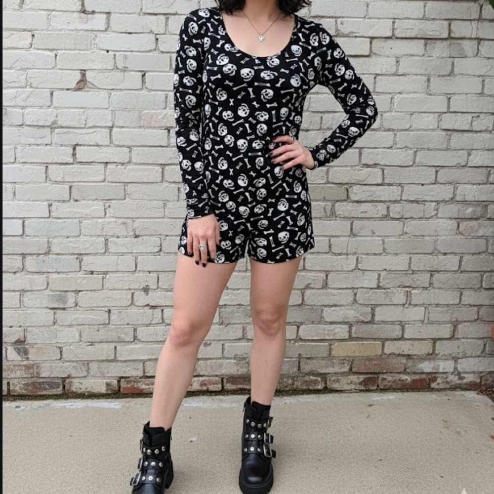 Shosho Black and White Skull jumpsuit